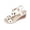 #White, variant on Summer Sandals for Women High Wedge Platform T-Strap Geometric Cutouts Metallic Detail Ankle Strap Open Toe Dressy Party Beach Walking Elegant Stylish Ladies Shoes
