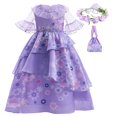 thumbnail image 1 of Seaehey Mirabel Madrigal Cosplay Disfraz Princesa Bata Isabela Halloween Carnaval Navidad Ropa (XXL , Tocado Conjunto), 1 of 1
