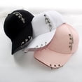 thumbnail image 2 of Baseball Cap Sun Protection Comfortable Adjustable Metal Hoop Decor Unisex Hat Headwear, 2 of 10