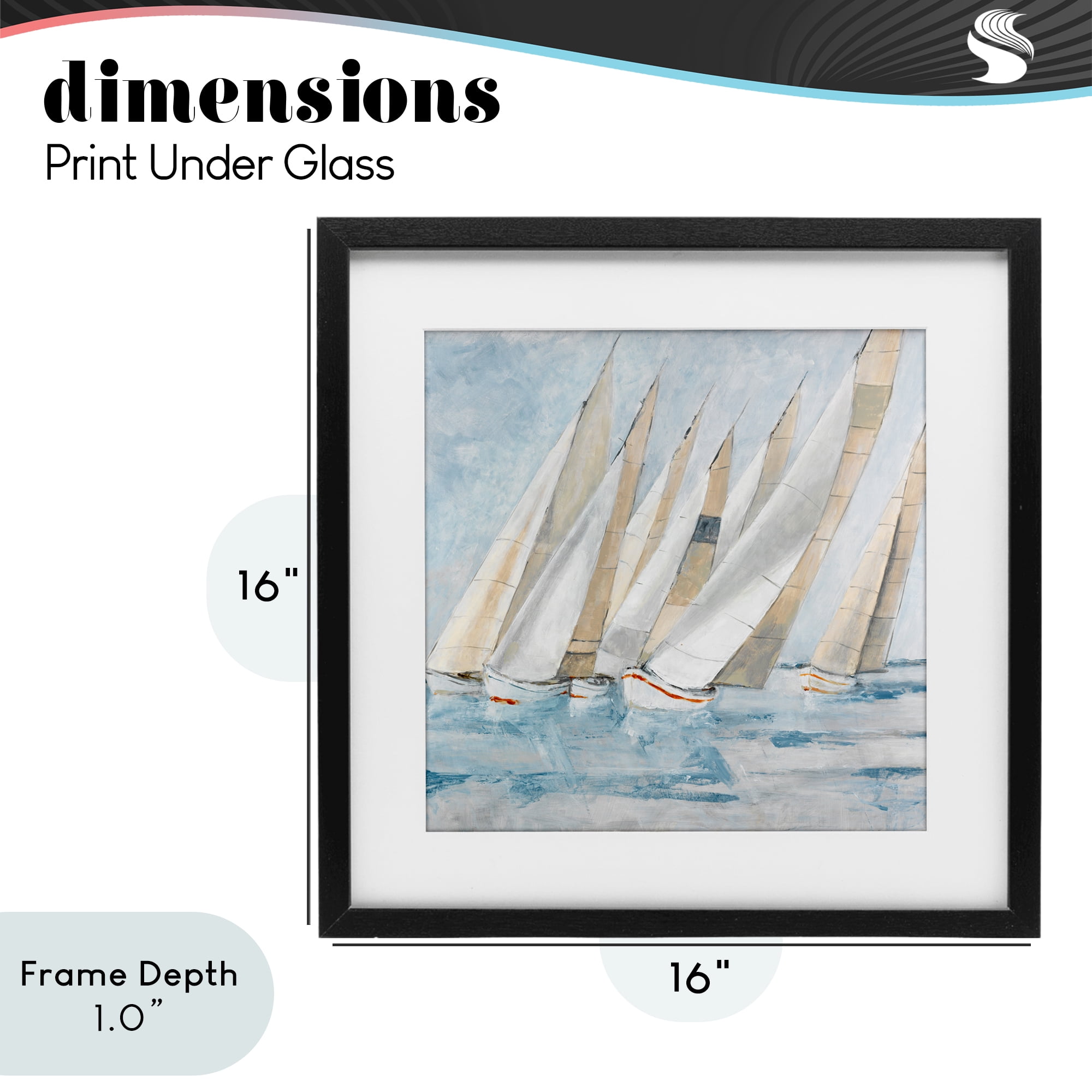 Stupell Industries Sailboat Regatta Coastal Scene Black Framed Print Under Glass, design by Lorenzo Collective