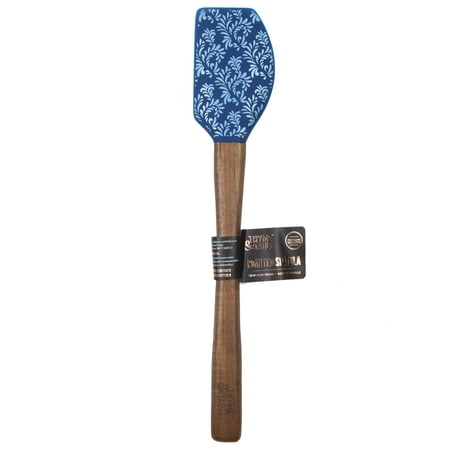 Thyme & Table 2-Pack Novelty Silicone Spatula - Teal Polka Dot and Navy Damask