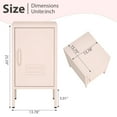 thumbnail image 3 of Marcree Metal Cabinet, Locker Nightstand with Shelf, Metal Storage Locker, Steel Bedside Storage Cabinets for Living Room Bedroom, Pink, 3 of 7