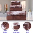 thumbnail image 4 of Superior Cotton 6 Piece Assorted Solid and Marble Towel Set, Brown, 4 of 7