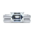thumbnail image 2 of BERRICLE Sterling Silver Solitaire Wedding Engagement Rings 2.6 Carat Emerald Cut Cubic Zirconia CZ East-West Ring Set for Women, Rhodium Plated Size 6, 2 of 12