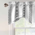 thumbnail image 3 of Black Geometric Tie Up Valance Curtains for Windows, Kitchen Curtains Window Shades, Boho Lines White Modern Abstract Art Light Filtering Roman Curtain Valances for Bedroom/Bathroom/Cafe 60"x18", 3 of 9