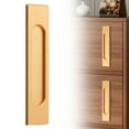 thumbnail image 2 of Recessed Finger Flush Pulls with Edge Pull -Sliding Closet Door Handles Hardware Suitable for Pocket Door,Closet Door,Sliding Doors, Barn Door Handle, Easy to Use, 1Pc, Multicolor(Gold2,7.1x1.5"), 2 of 9