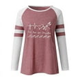 thumbnail image 5 of Uhndy Harajuku Striped Patchwork Sweatshirt Women Long Sleeve Tops Loose Letter Print Blouse Women Casual Tracksuit, 5 of 6