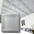 thumbnail image 3 of Art3d PVC Ceiling Tiles 12-Piece 24x24 inch Glue up Ceiling Tiles in Antique Sliver, 3 of 6
