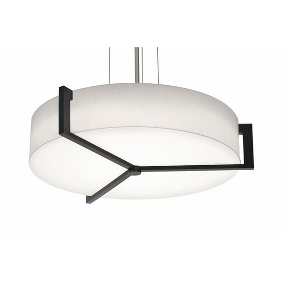 APP2432MBES-LW AFX Apex - Drum Pendant In Modern Style-5.5 Inches Tall and 27.15 Inches Wide-Satin Nickel/Espresso Finish-Linen White Shade