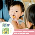 thumbnail image 5 of A set of environmental protection bamboo animal cartoon series fiber children's tableware set baby divided plate five-piece set, 5 of 5