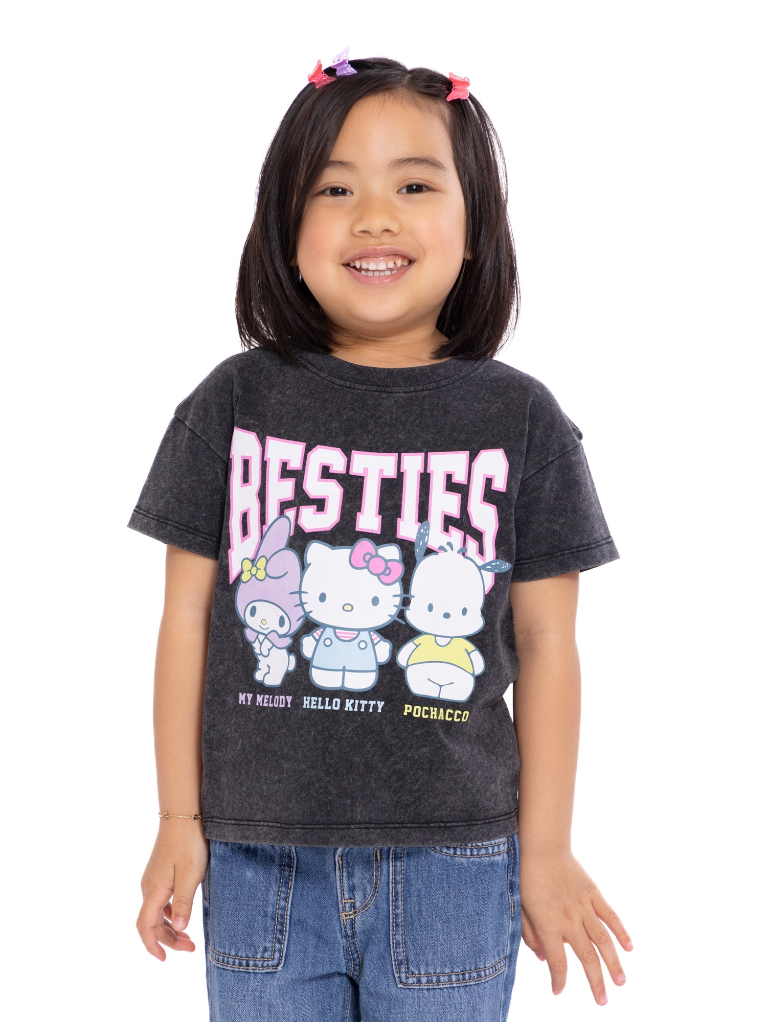 Hello Kitty and Friends Toddler Graphic Crewneck Tee, Sizes 12M-5T