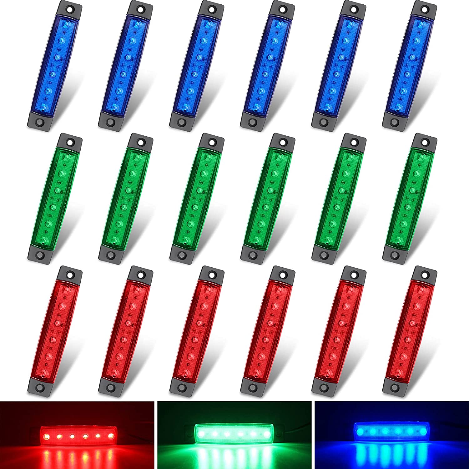 18 Pieces Led Rock Lights Wheel Well Lights Waterproof Under Body