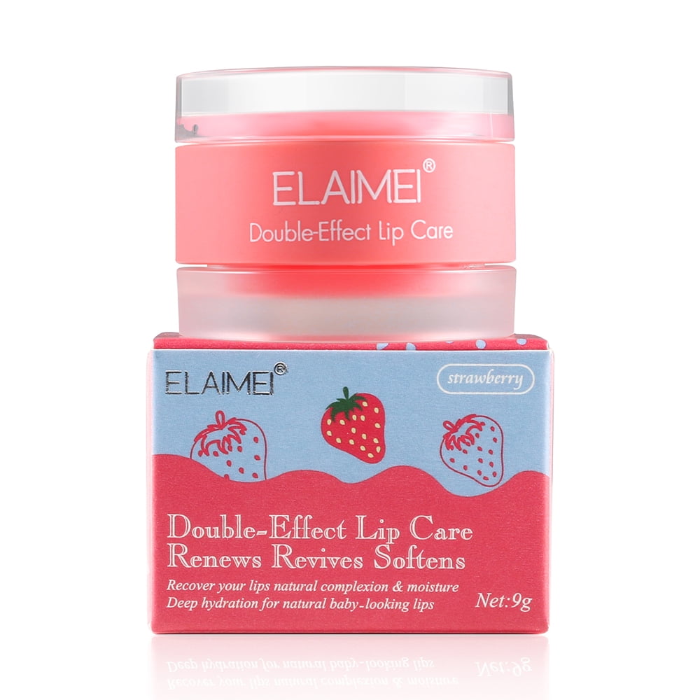 ELAIMEI 2 in 1 Strawberry Lip Care Kit with Lip Mask & Lip Scrub