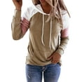 thumbnail image 1 of Daeful Sweat à Capuche pour Femmes, Sport, Manches Longues, Décontracté, Khaki m, 1 of 2