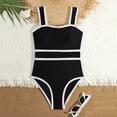 thumbnail image 5 of Xijirk Girls Swimsuit,Girls Striped Tank Swimsuit Summer Beach Casual Design Swimsuit Tank Top for Big Kids Youth,Tankini Swimsuits,9-10 Years,Black, 5 of 8