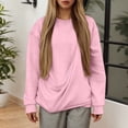 thumbnail image 4 of Wang6 Hoodless Sweatshirt with Front Pocket for Small Pets Soft Fleece Loungewear Solid Long Sleeve Pullovers Loose Fit Tops Pink XXXL, 4 of 6