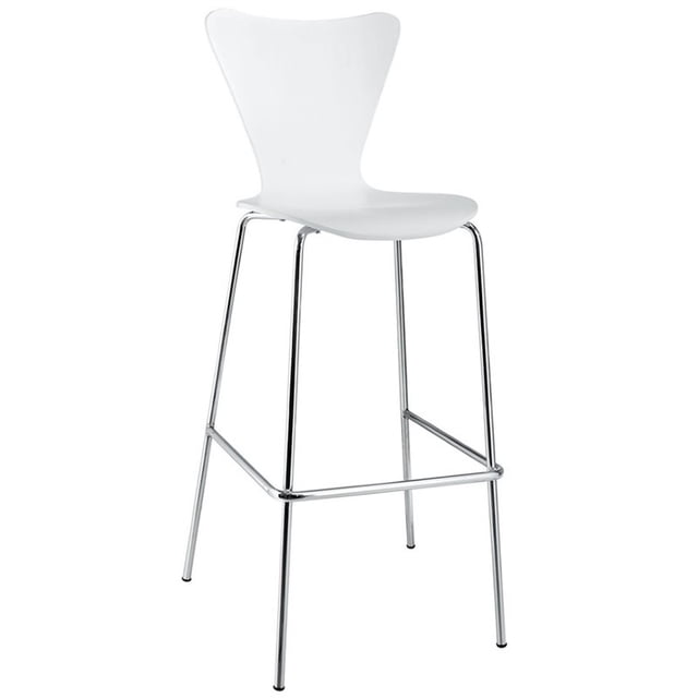 LexMod Arne Jacobsen Style Series 7 Bar Stool Chair in White