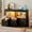 Black, variant on Pinmoco 5-Cube Reversible Open LED Kids Toy Storage Organizer with Three Marbled Fabric Drawers, White