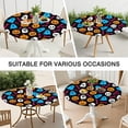 thumbnail image 7 of Happy Halloween Round Table Cloth with Elastic Edge Waterproof Spillproof Horror Pumpkin Ghost Tablecolths Table Cloths for Halloween Background Indoor and Outdoor Birthday (52in), 7 of 7