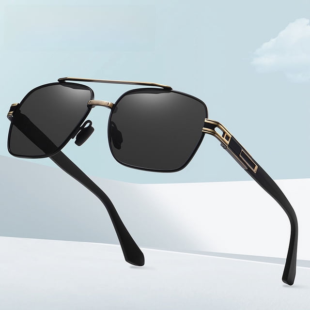 Gafas de sol polarizadas de moda para hombres y mujeres, gafas de sol retro de metal anti-UV, gafas de sol decorativas de moda A695