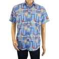 thumbnail image 3 of Men's Sports Shirt by MIZUMI Medallion Printed Soft Feel Short Sleeves M646 Blue, 3 of 10