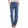 thumbnail image 2 of Sweatpants Women Linen Pants Women Summer Wide Leg Pants Elastic Waist Pants High Waisted Pants Casual Beach Trousers, 2 of 4
