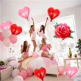 thumbnail image 4 of Set de fiesta con globos Woduntes de 31" Rosa Roja 3D en forma de corazón, 4 of 7