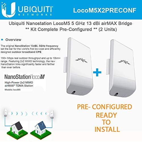 Ubiquiti LocoM5 X 2 Units Bridge Kit Complete Pre-Configured ...