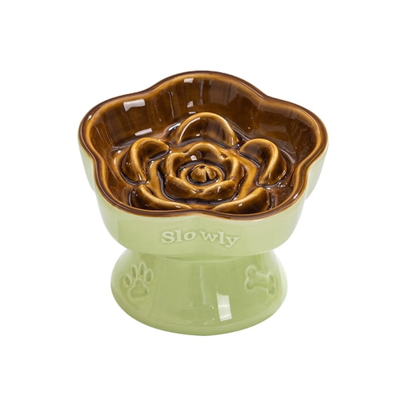 Usloyux Slow Feeder Bol pour Chat, Plat en Céramique Surélevé pour Chats et Petits Chiens, Design Anti-Glouton Anti-Étouffement Réduit la Suralimentation, Bol de Nourriture et d'Eau Facile à Nettoyer pour la Promotion de la Santé Digestive