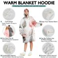 thumbnail image 5 of Wearable Oversized Blanket,Pioneer Flower Floral Print Pattern Wearable Blanket Hoodie for Adults,Cozy Hooded Blankets with Super Pockets,Super Warm Fuzzy Pullover for Women & Men, 5 of 6