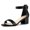 Black, variant on BLISSFUL STEP Women's Shoes Open Toe Block Heel Ankle Strap Sandals Black 6
