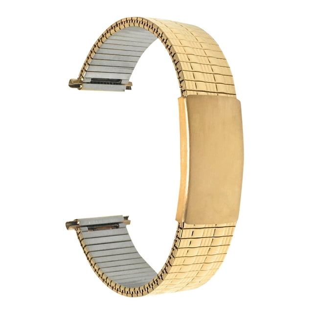 Bandini Bracelet de Montre Extensible en Acier Inoxydable Ton Or 22mm pour Hommes, Extrémité Droite, Longueur Réglable, Bracelet de Montre en Métal Extensible, Sans Boucle