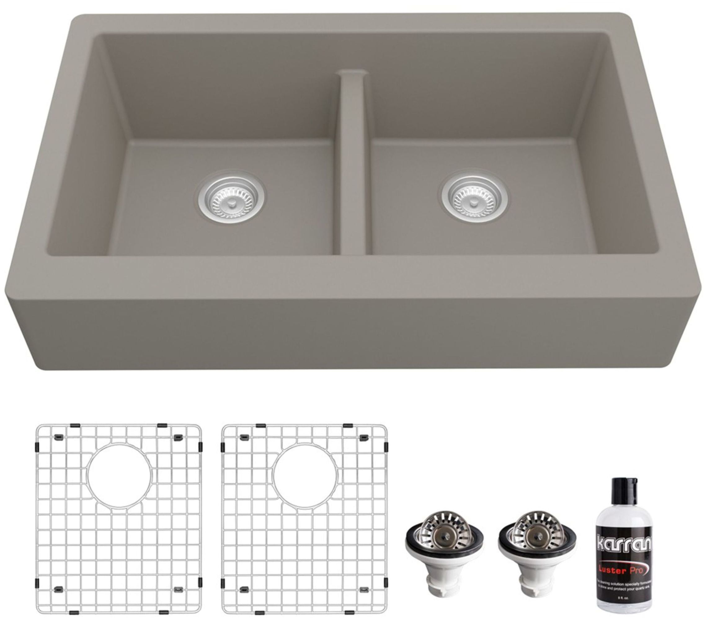Karran Usa Qar750Pk1 Quartz Qar 34" Farmhouse Double Basin Quartz