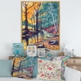 thumbnail image 2 of Designart 'Landscape With Autumn Forest Sunset River' Traditional Framed Canvas Wall Art Print, 2 of 5