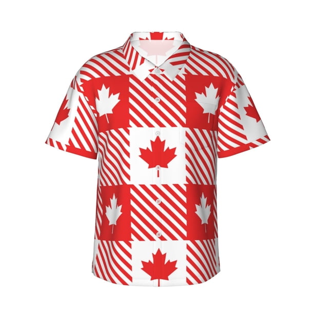 Fotbe Maple Leaves1 Camisa Hawaiana para Hombre Unisex – Camisa Casual de Verano con Botones de Manga Corta de Algodón y Lino,X-Large