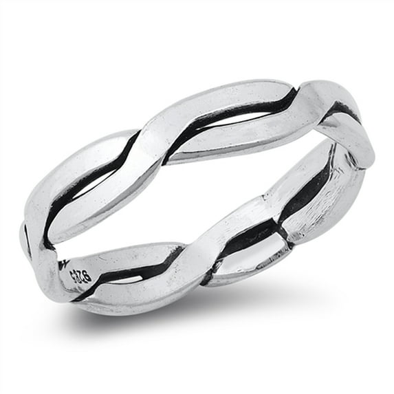 Infinity Cable Twisted Ring .925 Sterling Silver Band Jewelry Female Male Unisex Size 9
