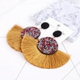thumbnail image 4 of Jiaroswwei Bohemia Women Fan Shape Tassel Rhinestone Inlaid Ear Stud Earrings Jewelry Gift, 4 of 8
