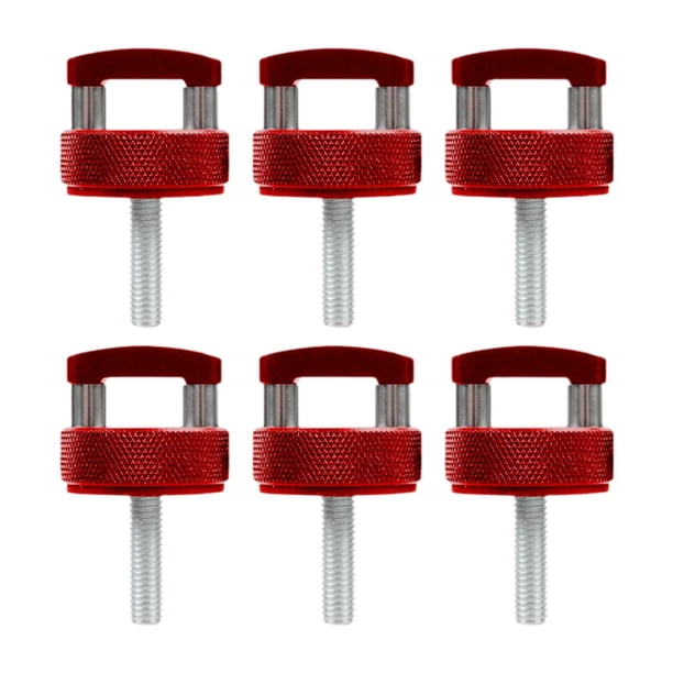 6 tornillos de mariposa de liberación rápida, prácticos, de fácil instalación y de uso sencillo. Rojo