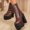 Brown, variant on Platform Boots for Women Chunky High Heel Ankle Boots Mid Calf Combat Boots with Zipper Brown 9(42)