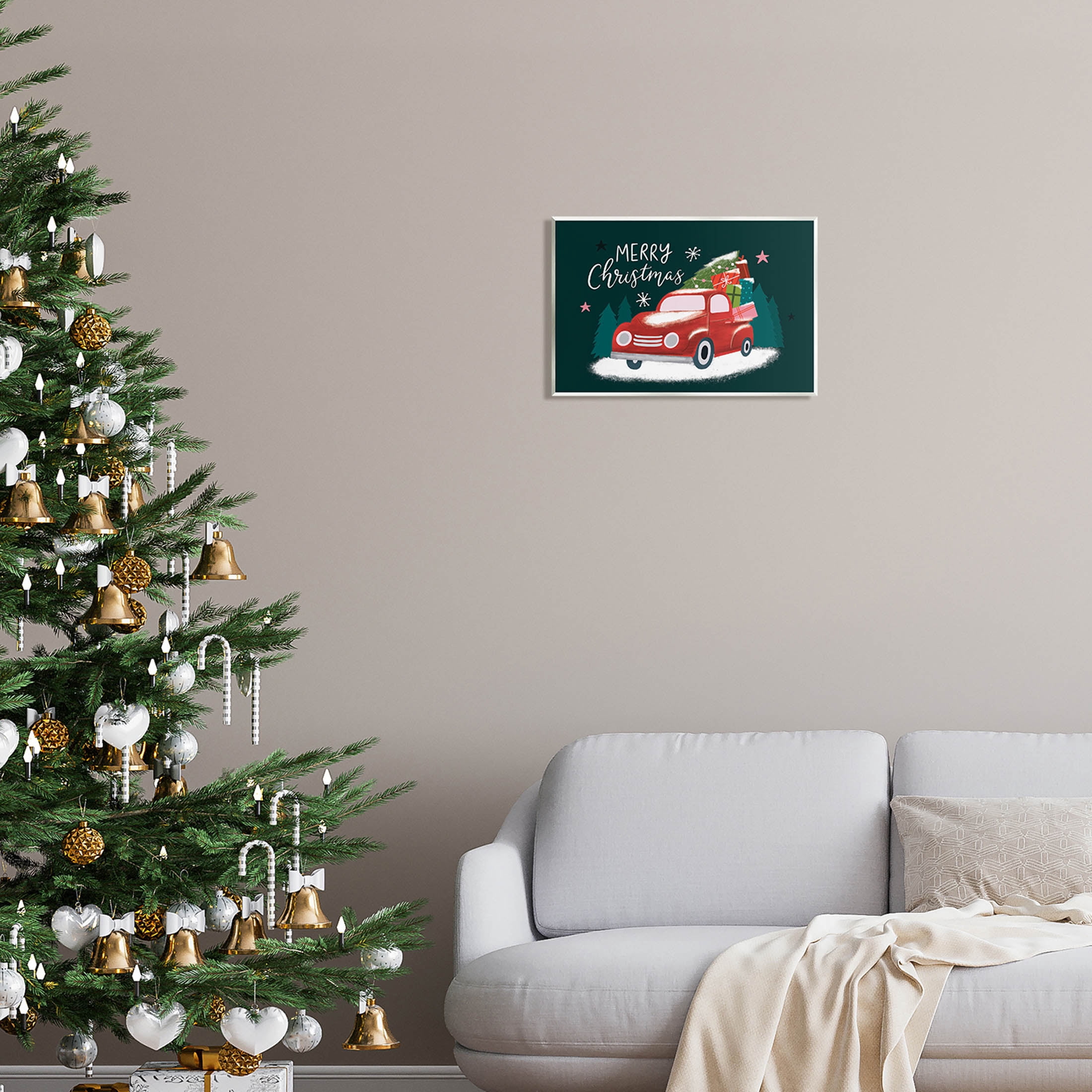 Merry Christmas Gifts Truckload Holiday Graphic Art Unframed Art Print Wall Art