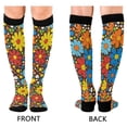 thumbnail image 4 of FORMRS Womens Knee High Socks Casual Long Thick Travel Daily Wear, 1 Pair, Cartoon Flowers, 4 of 6