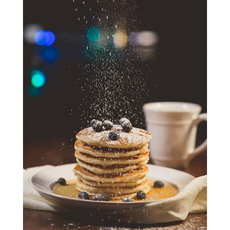 Canvas Print Dinner Food Eat Lunch Pancake Bread Breakfast Stretched Canvas 32 x
