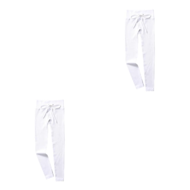 Sonducket Mallas acanaladas sin costuras para mujer, ropa deportiva elástica para Fitness, pantalones sexis transpirables para exteriores para Blanco S 2piezas