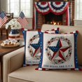 thumbnail image 4 of 2 Pack Outdoor Waterproof Throw Pillow Covers,Independence Day Texas Flag Star Red Plaid Decorative Patio Pillowcases for Chair Couch Sofa 16x16in, 4 of 9