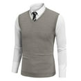 thumbnail image 2 of SAATLERI Men's Sweater Vest V Neck Regular Fit Knit Mens Vests Casual Sleeveless Pullover Sweaters Solid Vest Top, 2 of 5