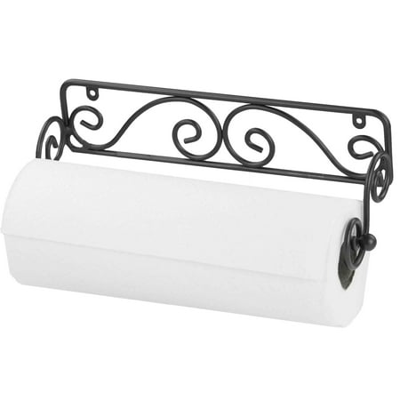 Home Basics Black Wall Mounted Paper Towel Holder