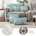 thumbnail image 5 of Outdoor Pillow Covers 16x16 Set of 2, Coastal Beach Waterproof Patio Throw Pillow Covers for Couch Sofa Chair, Ocean Wave Summer Sea Starfish Coral Teal Beige Decorative Pillowcases for Throw Pillows, 5 of 9