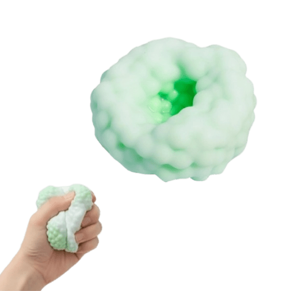 Stress Ball Grape Milk Squeeze Fidget Toy Relieve Work Anxiety Exercise Hand Flexibility Portable Desk Stress Reducer for Adults(Cyan)