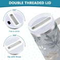 thumbnail image 5 of 40 oz Stainless Steel Tumbler Vacuum Insulated Leak Proof Stainless Steel Coffee Cup Water Bottles Frozen Fallen Leaves Design, 5 of 9