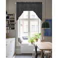 thumbnail image 4 of Black Burlap Texture Swag Valances for Windows, Small Curtains Drapes, Farmhouse Vintage Black Kitchen Window Curtains Over Sink Rod Pocket Window Treatment Valance for Bedroom/Bathroom 56"x36", 4 of 5